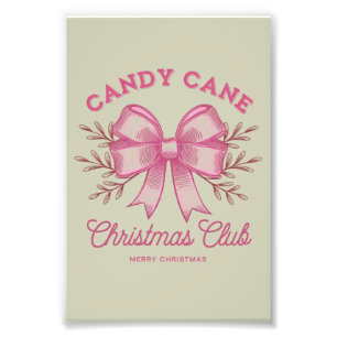 Pink Candy Cane Christmas Club Xmas Season  Photo Print