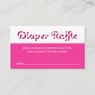 Pink Candy Cane Diaper Raffle Insert Card
