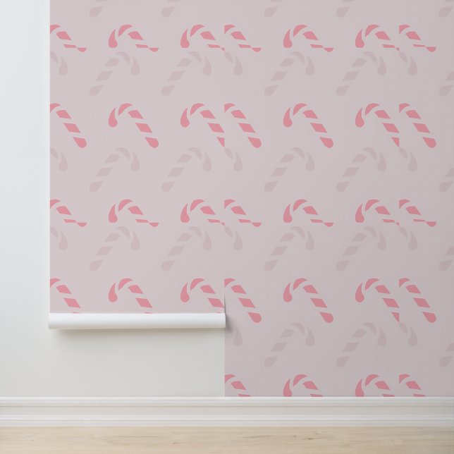 Pink Candy Cane Pattern on Soft Background Wallpaper (Application)