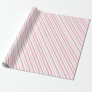 Pink Candy Cane Stripes - Small Stripes Wrapping Paper