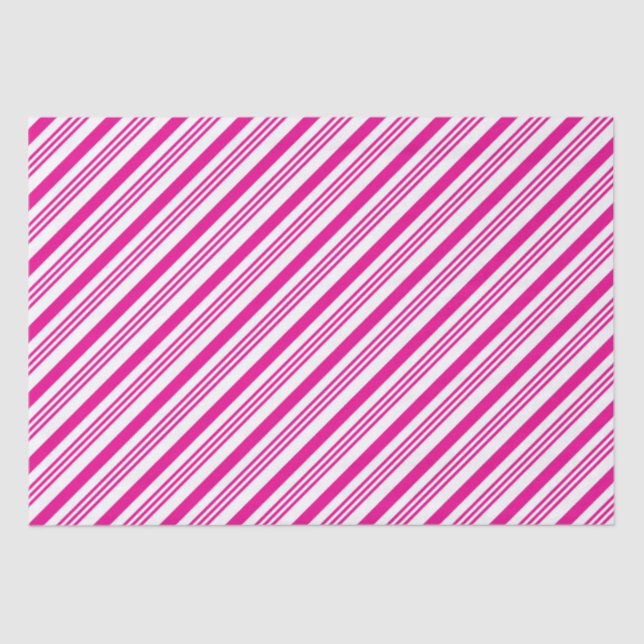 Pink Candy Cane Style 1 Tissue Paper (Front)