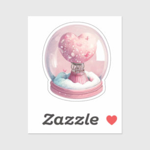 Pink Candy Heart Snowglobe For Valentine's