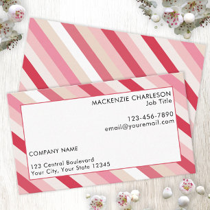 Pink Candy Stripe  Business Card