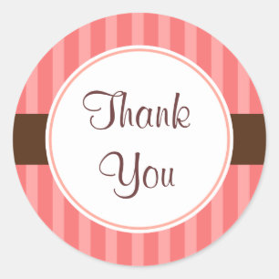 Pink Candy Thank You Stickers