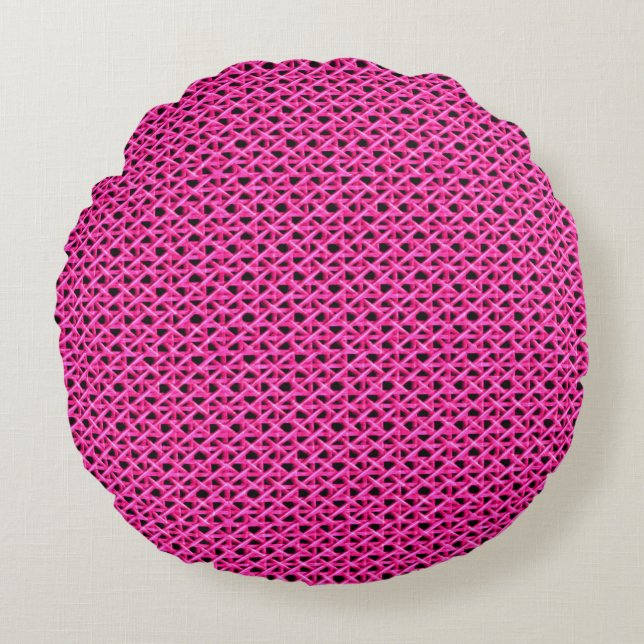 Pink Cane Round Cushion (Front)