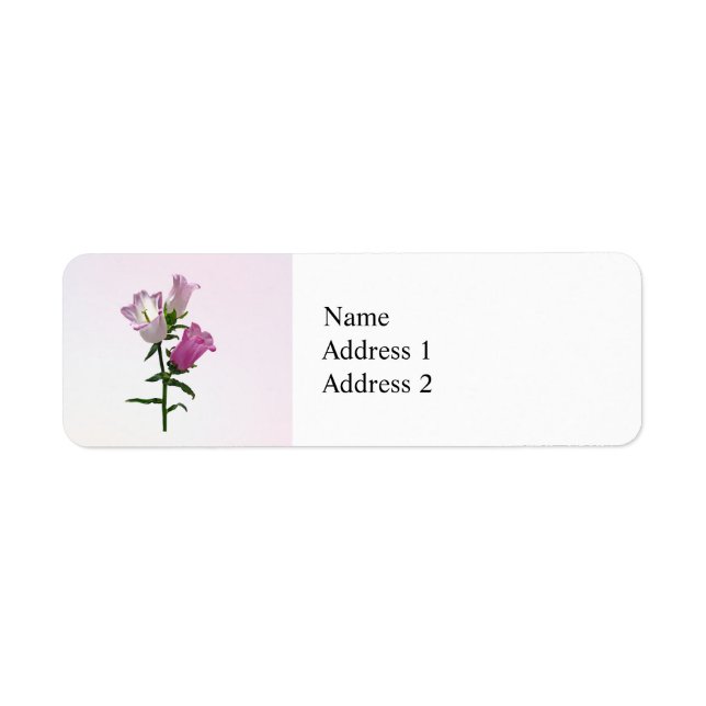 Pink Canterbury Bells Return Address Label (Front)