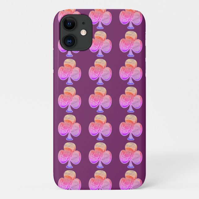 Pink Canvas clover Case-Mate iPhone Case (Back)
