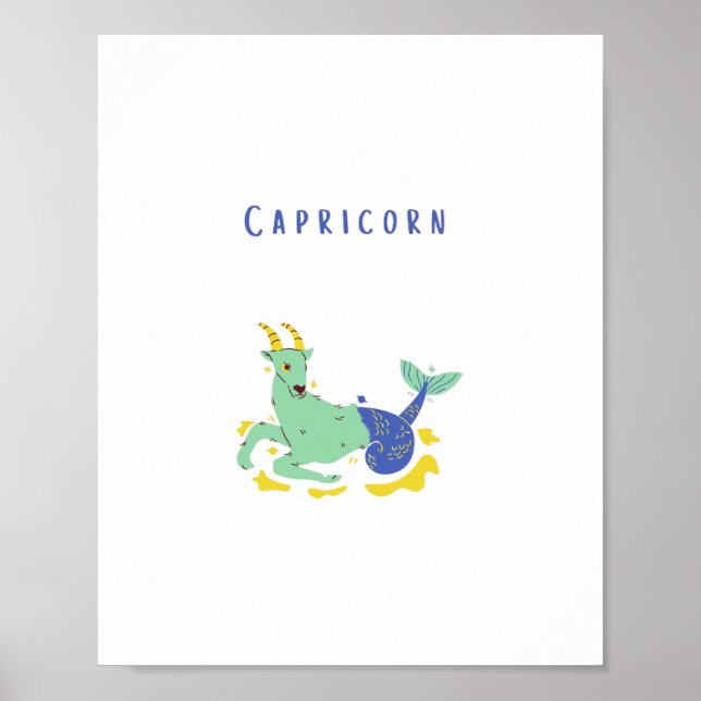 Pink Capricorn, zodiac, star print (Front)