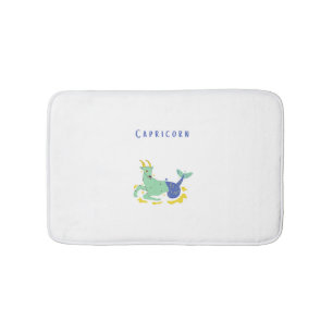 Pink Capricorn, zodiac, star print Bath Mat