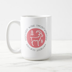 Pink Capricorn Zodiac Star Sign Personality Trait Coffee Mug