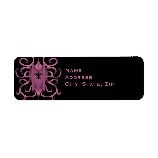 Pink captured heart return address label (Front)