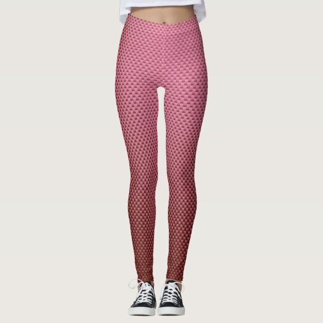Pink carbon fibre pattern leggings (Front)