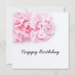 Pink Carnation Flower Happy Birthday Card