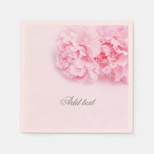 Pink Carnation Flower Paper Napkin