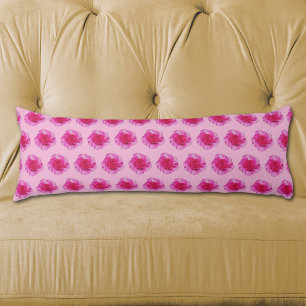 Pink Carnation Flower Seamless Pattern on Body Cushion