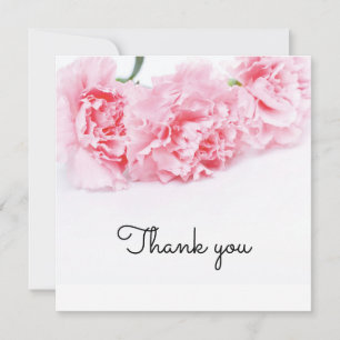 Pink Carnation Flower Thank You Card – Elegant