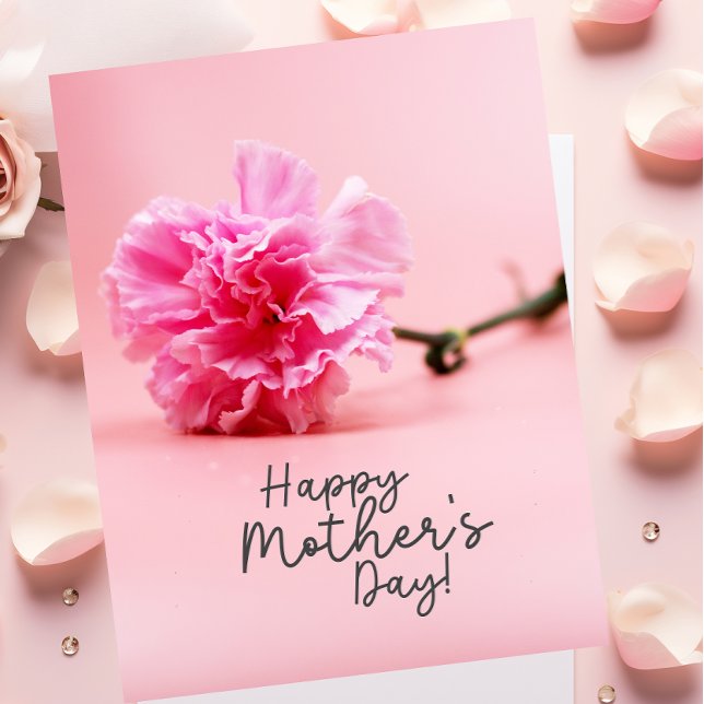 Pink Carnation  flowers for Mum on Mother's Day Card (Creator Uploaded)