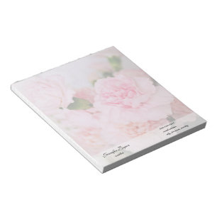pink carnation flowers vintage style photography notepad