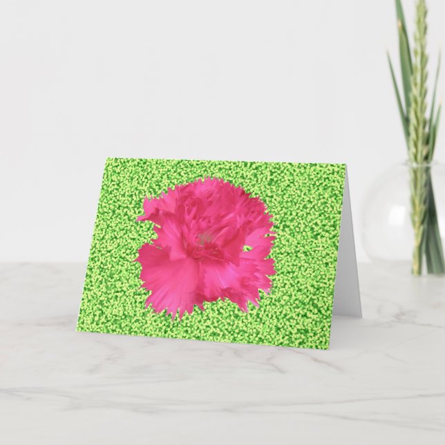 Pink Carnation Greeting Card (Front)