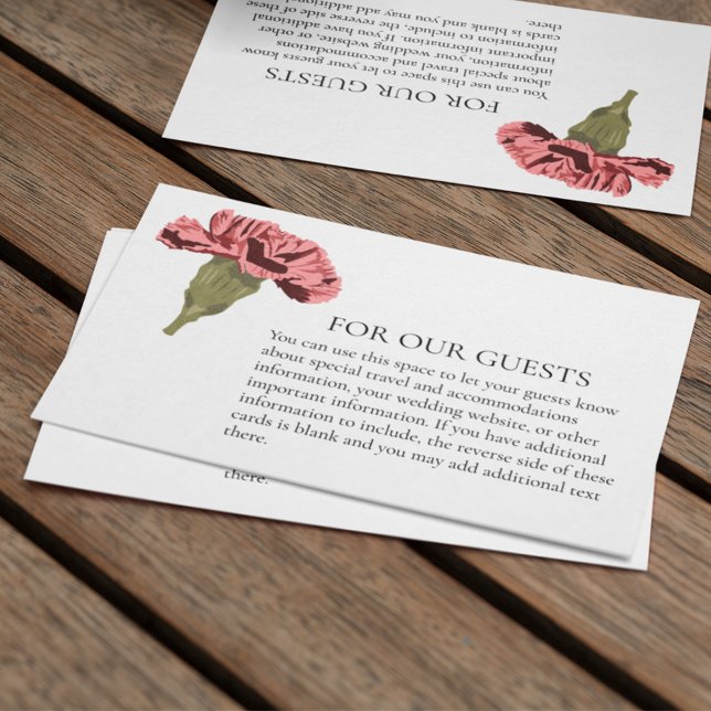 Pink Carnation Luxe Modern Floral Enclosure Card (Creator Uploaded)