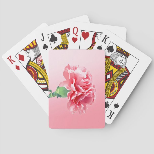 Pink carnation playing cards (Back)