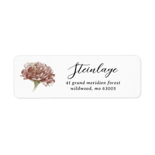 Pink Carnation Return Address  Label