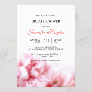 Pink Carnations Bridal Shower Invitation