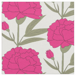 Pink Carnations Fabric