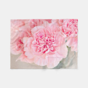 Pink Carnations Fleece Blanket