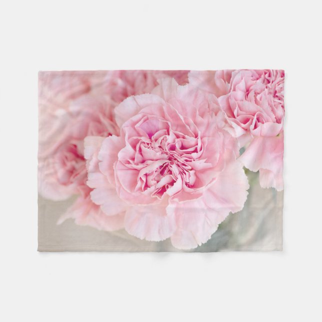 Pink Carnations Fleece Blanket (Front (Horizontal))