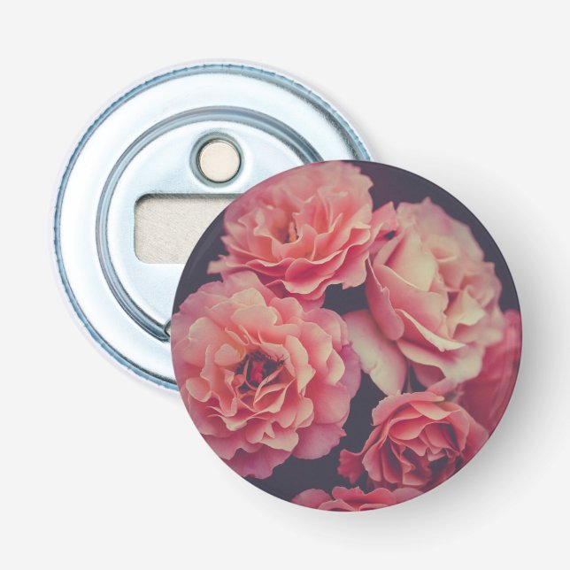 Pink Carnations Flowers Bottle Opener (Front)