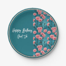 Pink Carnations Half Text