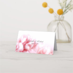 Pink Carnations Wedding Folded Place Card