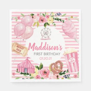 Pink Carnival Birthday Napkins