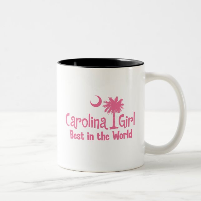 Pink Carolina Girl Best in the World Two-Tone Coffee Mug (Right)