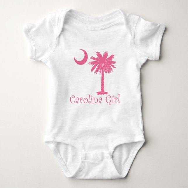 Pink Carolina Girl Palmetto Baby Bodysuit (Front)