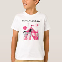 Pink Carousel Horse Birthday T-shirt