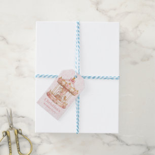 Pink Carousel Princess Birthday Party Thank You Gift Tags