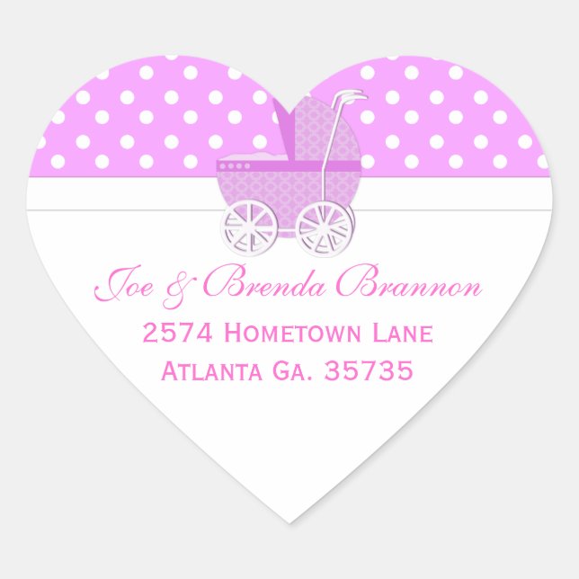 Pink Carriage and Polka Dots Address Labels (Front)