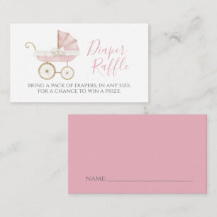 Pink Carriage Diaper Raffle Card