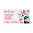 Pink Cartoon Broom Maid House Cleaning Service