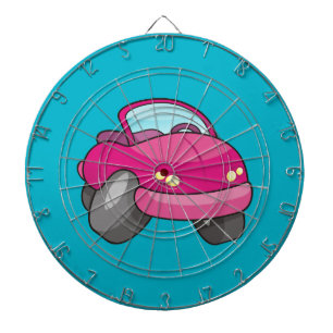 Pink Cartoon Car Dartboard