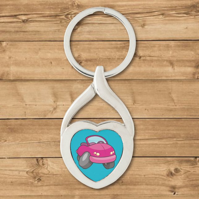 Pink Cartoon Car Key Ring (Creator Uploaded)