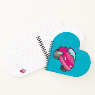 Pink Cartoon Car Notebook
