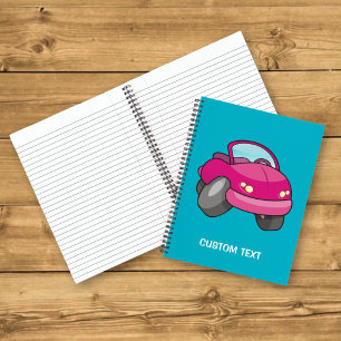 Pink Cartoon Car Notebook