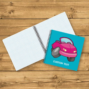 Pink Cartoon Car Notebook