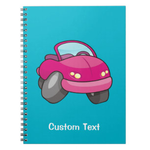 Pink Cartoon Car Notebook