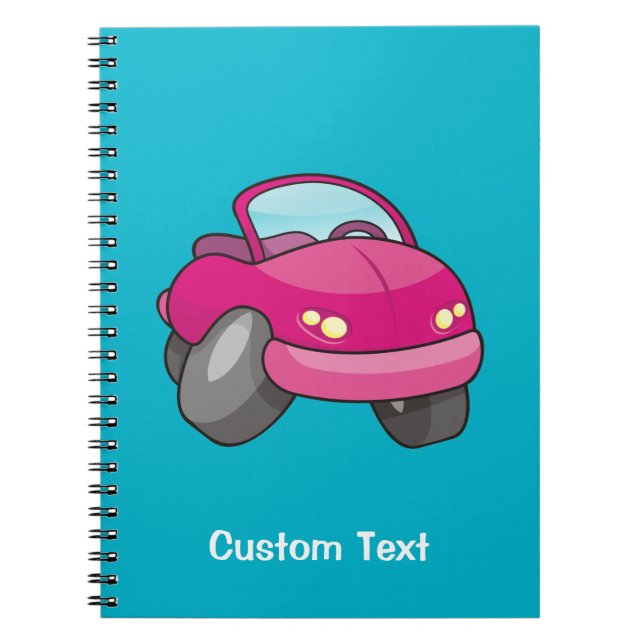 Pink Cartoon Car Notebook (Front)
