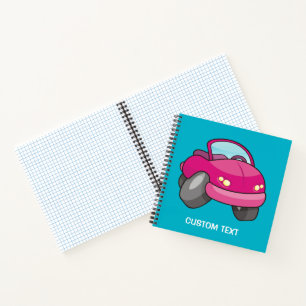 Pink Cartoon Car Notebook