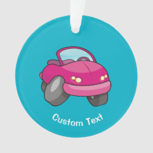 Pink Cartoon Car Ornament